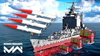 USS Long Beach With full Brahmos ll missile in action 🔥 modern warship gameplay [upl. by Akiemahs]