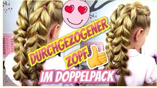 durchgezogener Zopf im Doppelpack❤Frisur aus der Verlosung❤coole Mädchen ZöpfeampFrisuren [upl. by Merp303]