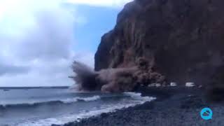 Spectacular rockslide on a cliff in La Gomera Canary Islands [upl. by Gianni]