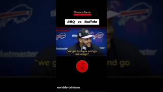 Chiefs choose a sauce BBQ vs Buffalo  WFT  kansascity chiefskingdom bills nfl [upl. by Aisiat]