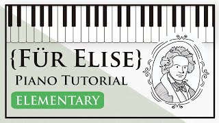 Für Elise  Easy Piano Tutorial  Elementary Level [upl. by Ivey]