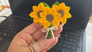 🌻Tendencia Crochet🌻Mini Bouquet Girasoles Tejido a Crochet youtube crochet flowers [upl. by Pearl]