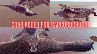 NEW Sarcosuchus GRAB added  More stuff at Scale Comparison  Dinosaur World Mobile [upl. by Anirpas]