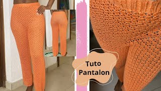 Tuto crochet  Pantalon longue très stylé et facile à faire [upl. by Seavey]