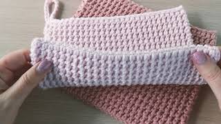 How to Crochet the Thermal Half Double Crochet Stitch version 2 extra thick potholder [upl. by Kimbell358]