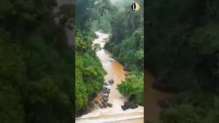 Sluice gates of the Upper Kotmale dam in Nuwaraeliya district was opened due to rising water levels [upl. by Harifaz]