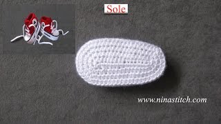 Crochet Sole for Converse Sneakers [upl. by Eberta]