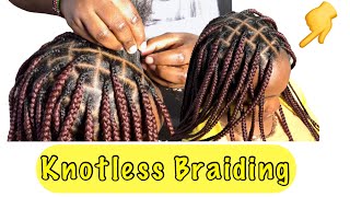 Knotless Braiding Hairstyles How to begin Beginners guide [upl. by Arbua15]