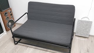 Assembling IKEA furniture  HAMMARN  Sofabed dark greyblack 120 cm [upl. by Parrott319]