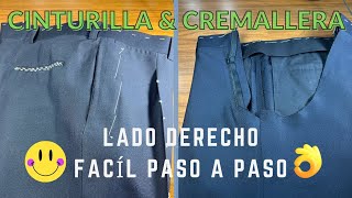 CONFECCIÓN DE PANTALÓN DE HOMBRE  PASO A PASO CREMALLERA Y PRETINA [upl. by Uella]