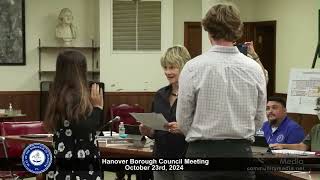 Hanover Borough Council Meeting  10232024 [upl. by Kinzer]