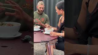 Jiri Prochazka Teaching Asian Woman How to Use Chopsticks [upl. by Ytsirc905]