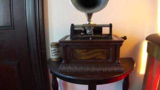 Columbia AO phonograph playing Jess Amine 2 minute cylinder [upl. by Bury]