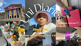 Uni Diaries001  Res Move In  Groceries Oweek  South African Youtuber [upl. by Eachern]