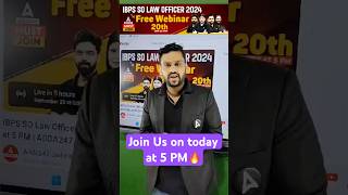 IBPS SO Law Officer 2024  Free Webinar  Join Us on 20th September at 5 PM judiciaryadda247 [upl. by Ronen]