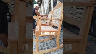 Wood Rocking ChairRattan Solihiya 14 Polaris st GSIS Matina Davao City supportlokal [upl. by Airdnas]