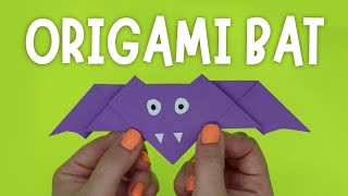 How to Make an Origami Bat  Easy Halloween Crafts [upl. by Ycrep]