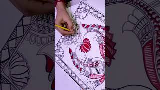 Madhubani painting🎨 art ytviral darbhanga indianart [upl. by Satsok]