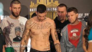 Weigh In  Damien Hooper vs Umar Salamov in Brisbane  WBO International light heavyweight crown [upl. by Danzig]