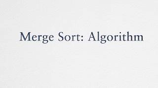 Merge sort algorithm [upl. by Nahtam]