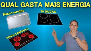 QUAL GASTA MAIS ENERGIA Microondas VS Fogão vidro cerâmico VS Fogão de indução [upl. by Papp]