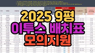 수시장인 2025 9월 평가원 모의고사 이투스 배치표 모의지원  2024 9평 9모 정시 지원가능대학 [upl. by Kaya]