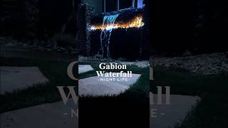 GABION WATERFALL 🌙 GABION DESIGN NOCTURNAL WATERFALL waterfalldesign luxurylifestyle rarebeauty [upl. by Jeremiah]