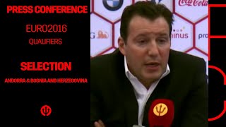 Press Conference Marc Wilmots Selection Andorra  Bosnia amp Herzegovina [upl. by Zischke]