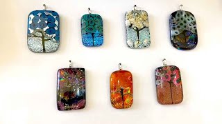 Fused Glass Dichroic Tree Pendants [upl. by Kenimod708]