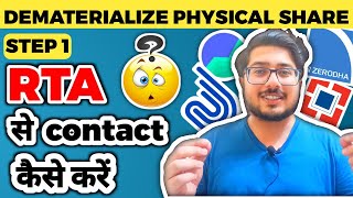 How To Contact To RTA For Dematerialization Of Shares  Step By Step  by Umang Kumar [upl. by Ratcliff]