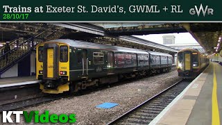 Trains at Exeter St Davids GWML  RL  281017 [upl. by Euqnom69]