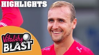 Livingstone Lights Up Leicester  Leics v Lancs  Vitality Blast 2018  Highlights [upl. by Nimesay]