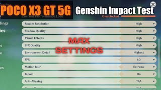 POCO X3 GT 5G GameTest In Genshin Impact  60FPS amp Max Settings amp etc [upl. by Ahsemot]