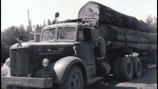 David Hulls 1951 Red Mack LF Logging truck [upl. by Alrad]