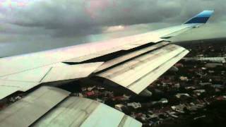 Boeing 747400 heavy aileron use during landing [upl. by Nnylireg]