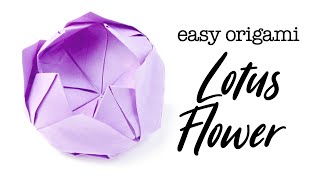 Easy Origami Lotus Flower Tutorial  DIY  Paper Kawaii [upl. by Uird]