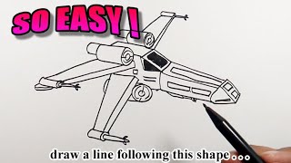 How to draw a star wars spaceship  Easy Drawings [upl. by Debo]