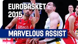 Maciulis unbelievable pass  EuroBasket 2015 [upl. by Eiznikcm]