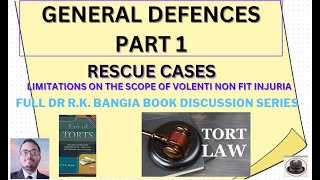 RESCUE CASE   LIMITATION ON THE SCOPE OF VOLENTI NONFIT INJURIA  RK Bangia  Law of Torts [upl. by Mattson]