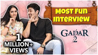 Gadar 2 Cast Utkarsh Sharma amp Simrat Kaur Sing Dance amp Play Games  Fun Interview [upl. by Gromme170]