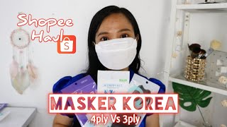 Shopee Haul Masker Korea KF94  4Ply Vs 3Ply [upl. by Francisca]