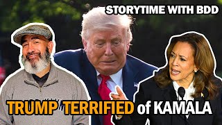 Terrified Trump COWERING in fear from Next Debate with Kamala Harris  Storytime with BDD [upl. by Aciretal]