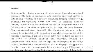 Interactive visualization and analysis of hierarchical neural projections for data mining [upl. by Cailean86]