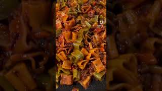 italiansausage mirepoix tomatosauce pasta heart meal dinner food recipe homecook [upl. by Lihas]