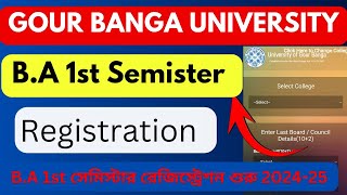 UGB 1St Semester Registration 202425 Wb College Registration  UGB BA 1St Semester Registration [upl. by Otilia]