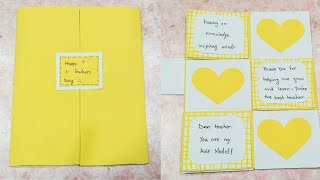 DIY Teachers Day Card  DIY Folded Card For Teachers Day  Easy Card For Teachers Day [upl. by Auqemahs]