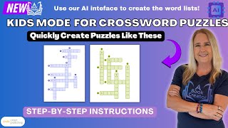 New Kids Mode Feature in Crossword Puzzle Tool Easy amp Fun Puzzles for Children [upl. by Bullivant630]