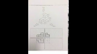 Steps First Angle Orthographic Projection Worksheet 1 Question 3 [upl. by Dry]