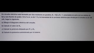 Un ciruito electrico esta formado por dos resistores en paralelo R1100 y R2  solicitado x suscr [upl. by Roshelle]