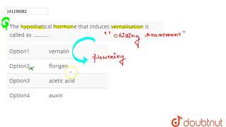 The hypothetical hormone that induces vernalisation is called as ………   12  PLANT GROWTH AND [upl. by Ruperto303]